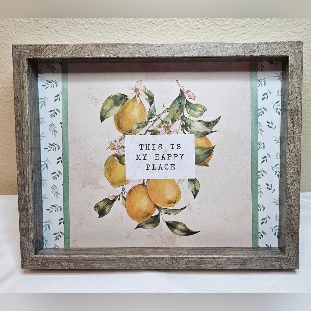 "This Is My Happy Place" Lemon Wall Art - Handcrafted